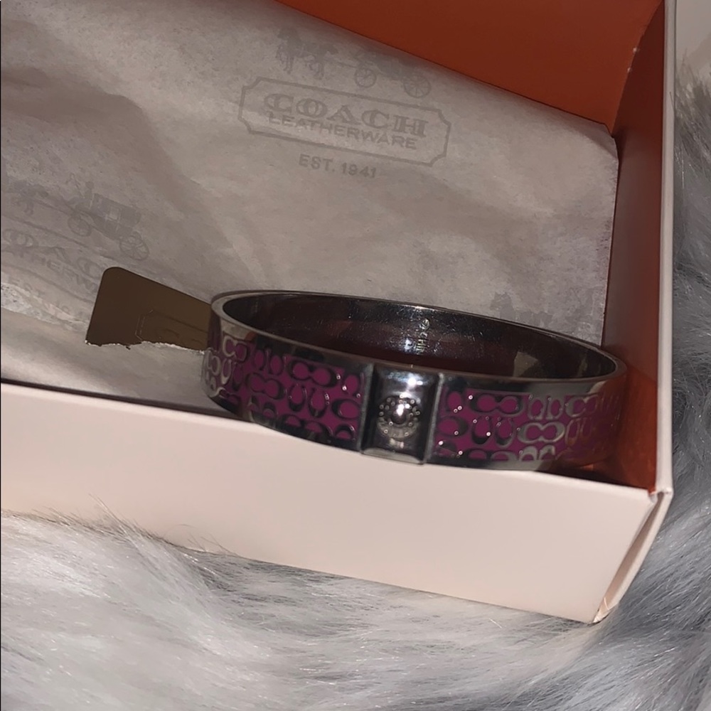 Pink purple silver Coach bangle